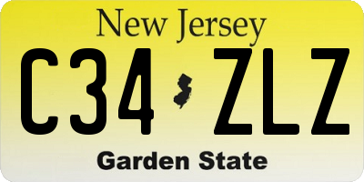 NJ license plate C34ZLZ