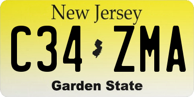 NJ license plate C34ZMA