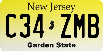 NJ license plate C34ZMB
