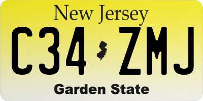 NJ license plate C34ZMJ