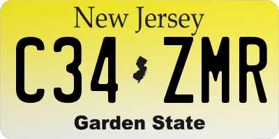 NJ license plate C34ZMR