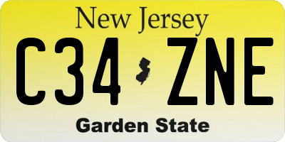 NJ license plate C34ZNE