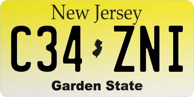 NJ license plate C34ZNI