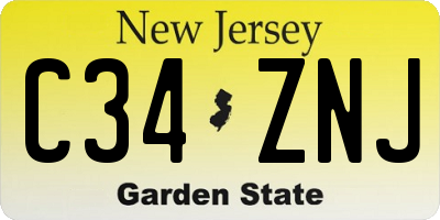 NJ license plate C34ZNJ