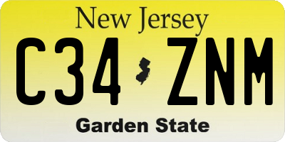 NJ license plate C34ZNM