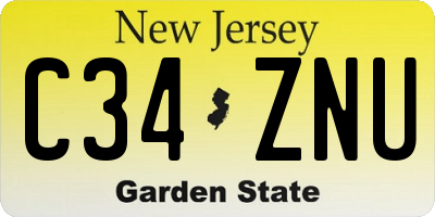 NJ license plate C34ZNU