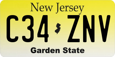 NJ license plate C34ZNV