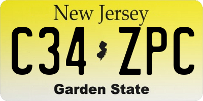 NJ license plate C34ZPC