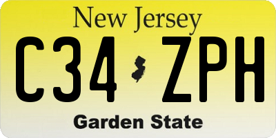 NJ license plate C34ZPH