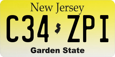 NJ license plate C34ZPI