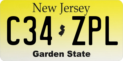 NJ license plate C34ZPL