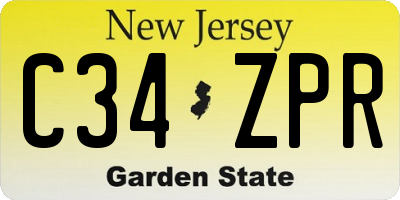 NJ license plate C34ZPR
