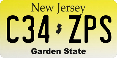 NJ license plate C34ZPS