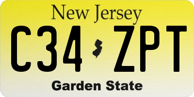 NJ license plate C34ZPT