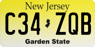 NJ license plate C34ZQB