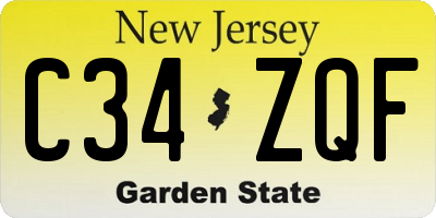 NJ license plate C34ZQF