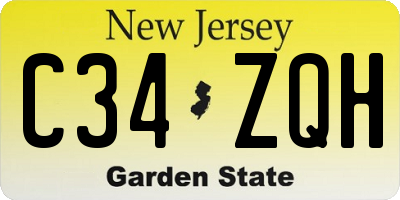 NJ license plate C34ZQH