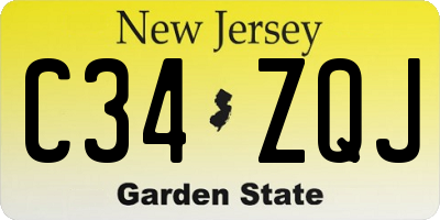 NJ license plate C34ZQJ