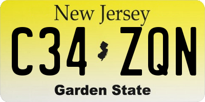 NJ license plate C34ZQN