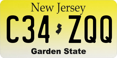 NJ license plate C34ZQQ