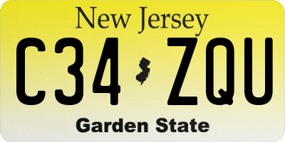 NJ license plate C34ZQU
