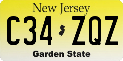 NJ license plate C34ZQZ