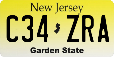NJ license plate C34ZRA