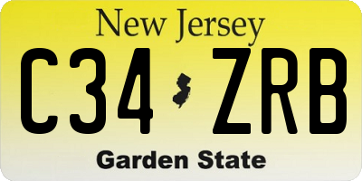 NJ license plate C34ZRB