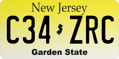 NJ license plate C34ZRC