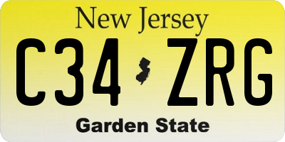 NJ license plate C34ZRG