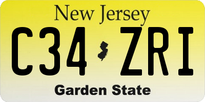 NJ license plate C34ZRI