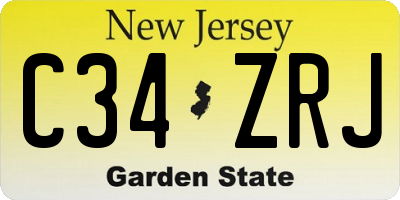 NJ license plate C34ZRJ