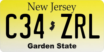 NJ license plate C34ZRL