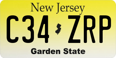 NJ license plate C34ZRP