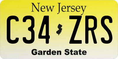 NJ license plate C34ZRS