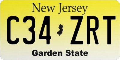 NJ license plate C34ZRT