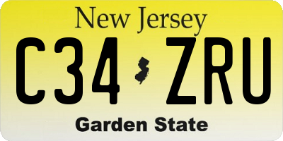 NJ license plate C34ZRU