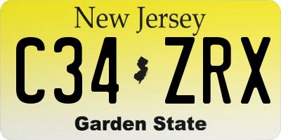 NJ license plate C34ZRX