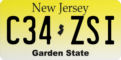 NJ license plate C34ZSI