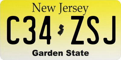 NJ license plate C34ZSJ