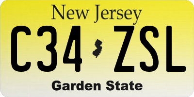 NJ license plate C34ZSL