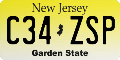 NJ license plate C34ZSP