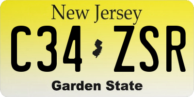 NJ license plate C34ZSR