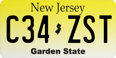 NJ license plate C34ZST