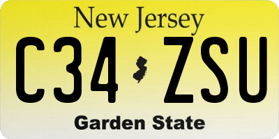 NJ license plate C34ZSU