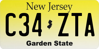 NJ license plate C34ZTA