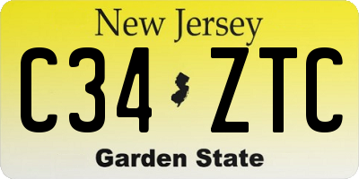 NJ license plate C34ZTC