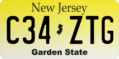 NJ license plate C34ZTG