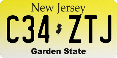 NJ license plate C34ZTJ