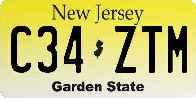 NJ license plate C34ZTM